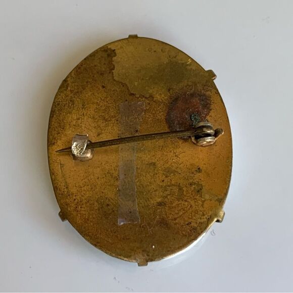 Victorian Vintage Antique Hand painted Floral Roses Oval Brooch/pin - Picture 3 of 8